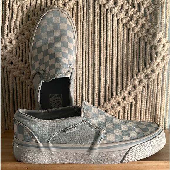 Light blue and white checkered vans women’s size 5.5 - Picture 6 of 10